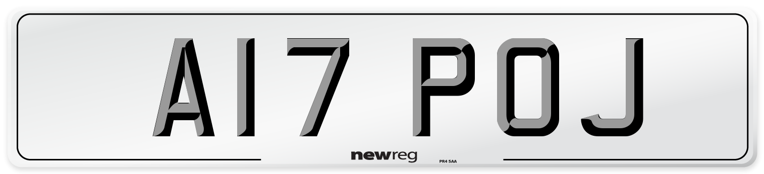 A17 POJ Number Plate from New Reg